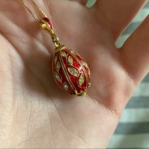 Sterling silver gold plated egg necklace